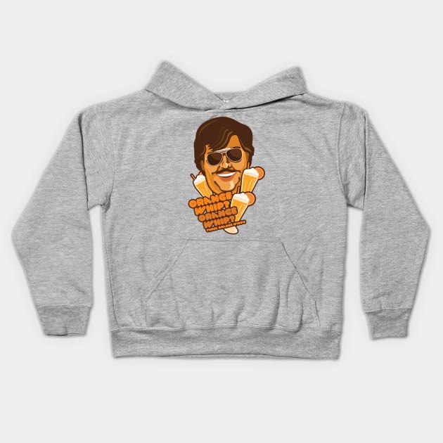 Orange Whip! Kids Hoodie by Motski